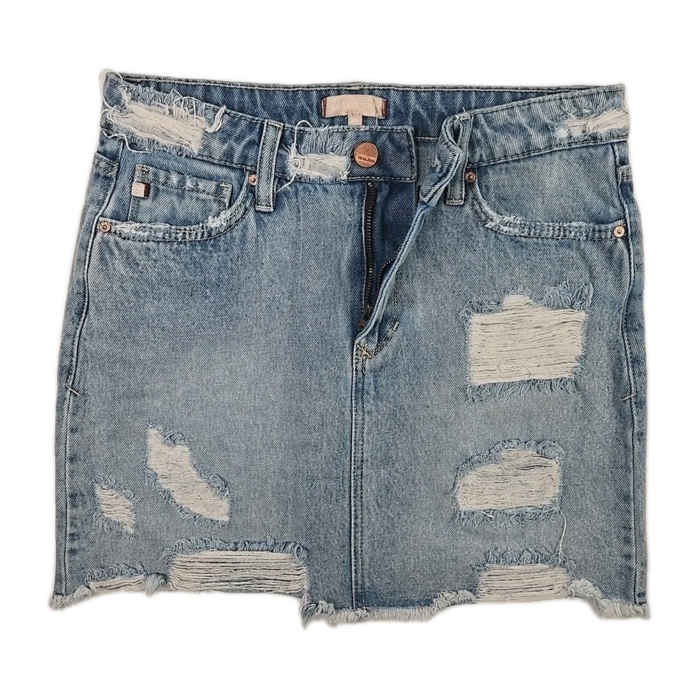 Anthropologie Dear‎ John 26 Distressed Destroyed Denim5-Pocket Mini Skirt